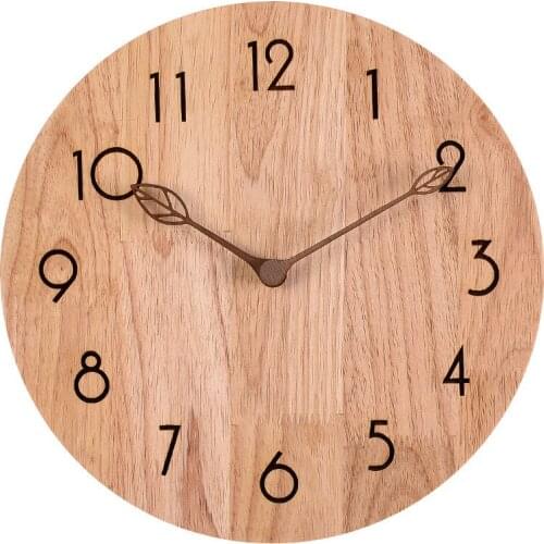 New Large Wood Wall Clock Retro Modern Kitchen Soild Wood Clock Shabby Chic Living Room Watch Home Bedroom Silent Reloj Gift