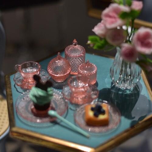 New Dollhouse Miniature Food Salad Bowl 1/12 Cup & Saucer Mini Candy Jar for ob11 blyth barbies Doll house Furniture Accessories