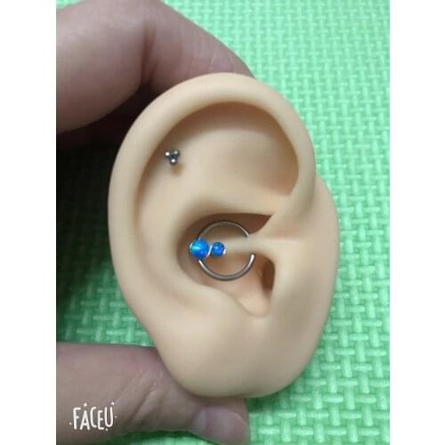 Popular 16G Opal Ear Septum Piercing Nose Ring Gem Ball BCR Piercings CBR Daith Helix Tragus Labret Rings Piercings Body Jewelry