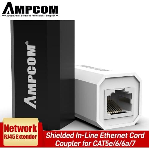 AMPCOM RJ45 Connector 8P8C Female extender LAN connector Adapter inline Cat7/Cat6/Cat5e Ethernet Cable