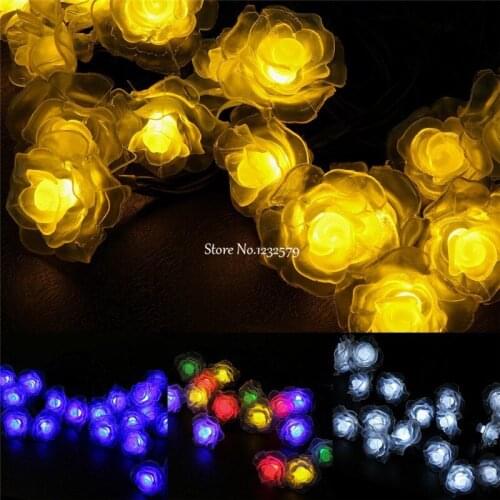 Multicolor 10M/20M/30M 100/200/300 LED Fairy String Lights Rose Flower Christmas Tree Outdoor Indoor Wedding Decor Holiday