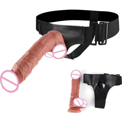 Super Big Soft Penis Strapon Double Layer Silicone Dildo Pants For Lesbian Sextoy G Spot Dildo Realistic Simulation Penis Dildo