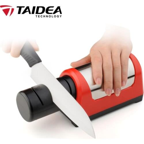 TAIDEA Two Stages Diamond giving accessories Sharpening Stone Kitchen Knife 2 Slot Electric Diamond Steel Home Knife Sharpener