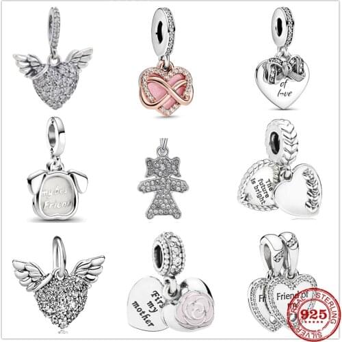Hot Sale 100% Real 925 Sterling Silver Charm Fit Original Pandora Bracelet Making Fashion DIY Jewelry For Women Factory Outlet