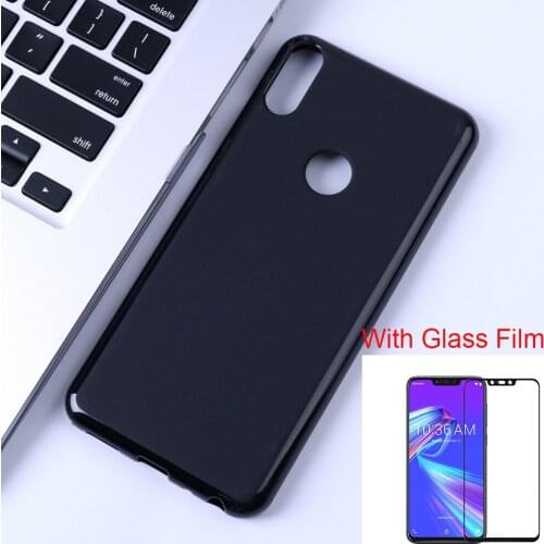 1Pcs Glass Film Zenfone Max M2 ZB633KL Case Ultra Thin Soft TPU Silione Protective Back Case For Asus Zenfone Max M2 ZB633KL