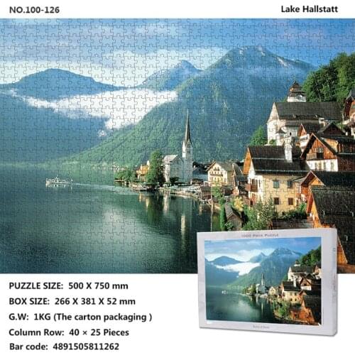1000 pieces of Austrian Architectural Landscape Puzzle Creative Modern Home Hanging Painting Childrens School Supplies Gifts