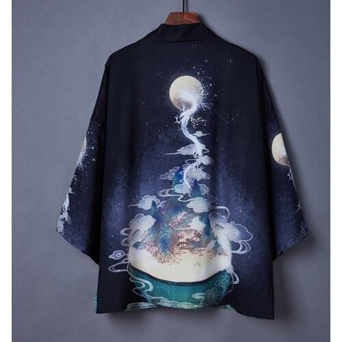 2020 New Sun-proof Coat Japanese Bathrobe Summer Woman Man Kimono Chiffon Cardigan Loose Thin Outer Garment