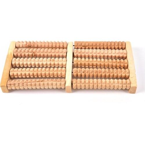 5 Rows Wooden Foot Roller Care Massage Reflexology Relax Relief Massager Spa Gift Anti Cellulite Foot Massager