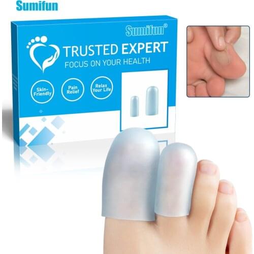 8pcs/4Pairs News Blue Foot Protector Silicone Thumb Sleeve Toe Cap Cover Protector for Corn Blisters Pain Relief Finger Gel