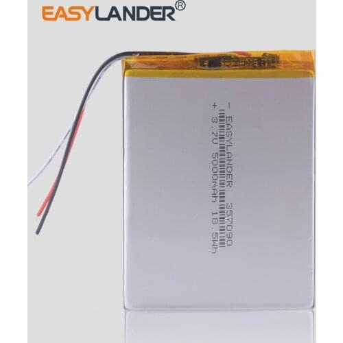 5000mah 7" 8" 9" tablet pc battery Lithium Polymer Li-Po li ion Rechargeable Batteries cells 357090 3.7v 3wires FOR KUBI U25GT