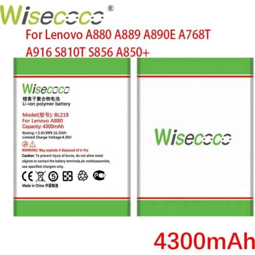 WISECOCO 4300mAh BL219 Battery For Lenovo A768T A850+ A880 A889 A890E A916 S810T S856 Mobile Phone+Tracking Number