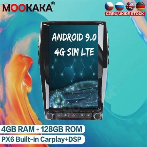 Android 9.0 128GB Tesla Style PX6 Car Radio GPS Navigation For Ford EDGE 2015 - 2019 Auto Stereo Multimedia Player DSP Head Unit