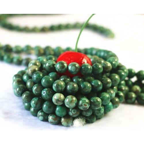 Noble green Chrysanthemum stone 6mm 8mm 10mm 12m round loose Beads diy men women beautiful gift B129
