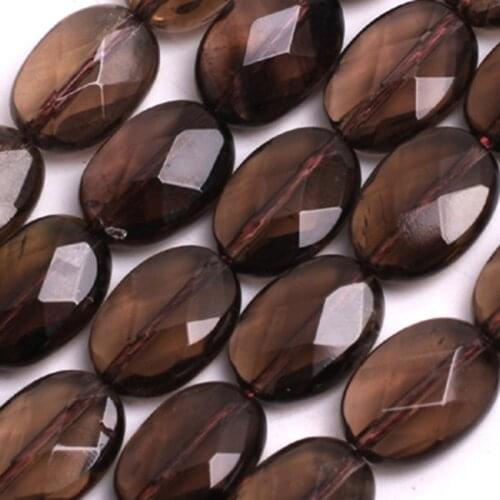 Oval Faceted Brown Smoky Quartzs Beads For Jewelry Making Beads Bracelets For Women 15'' Needlework DIY Beads Trinket