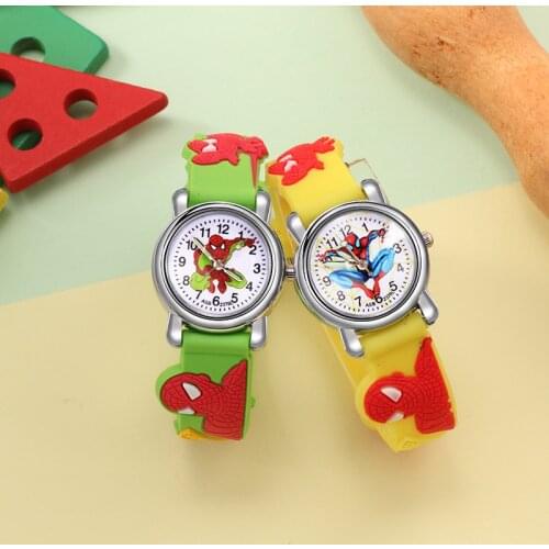 Spider-Man Childrens Watch Student Watch Silicone Quartz Cartoon Watch