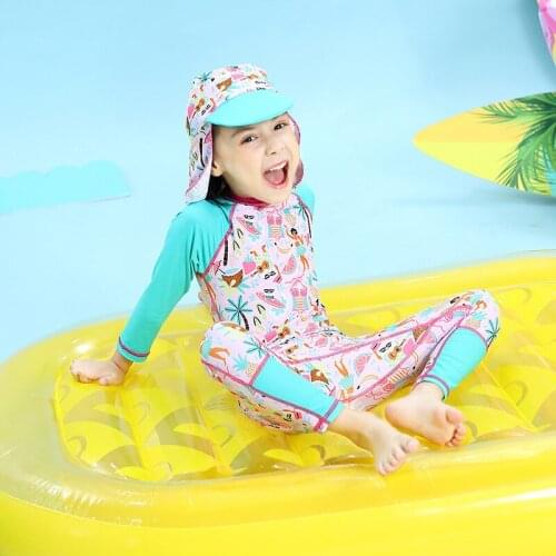 Rash Guard Kids Baby Guards Children Swimwear For 2020 Girls 2020 New Outdoor Sun Swimsuit Drying Long Sleeve Solid Polyester