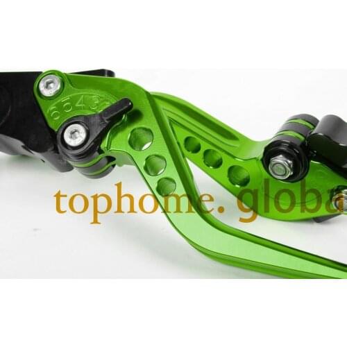 For Kawasaki Z250 2013 - 2014 / Z300 2013 - 2018 Short Clutch Brake Levers CNC Green Adjustable 2015 2016 2017