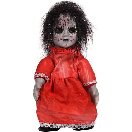 Electric Walking Doll Toys Voice Control Halloween Funny Props New 34cm Luminous Creative Ornaments Resin With Shinning Eyes