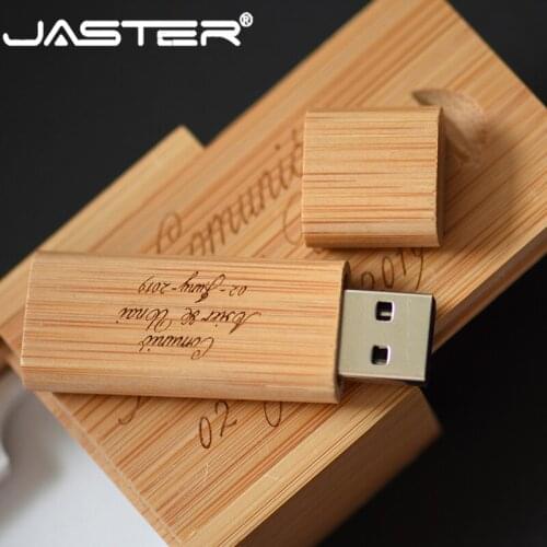 JASTER hot sale usb + box wooden external storage ( free logo) USB 2.0 4GB 8GB 16GB 32GB 64GB USB flash drive pendrive