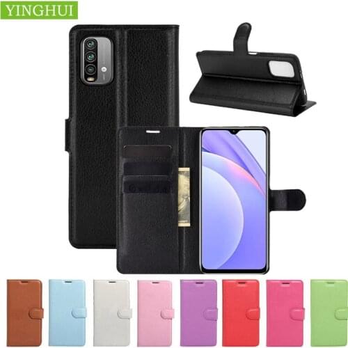 Litchi Texture Leather Phone Case Bag For Redmi Note 9 Pro S Max 9C NFC 9A Power Prime Flip Cover Wallet Stand Style With Card