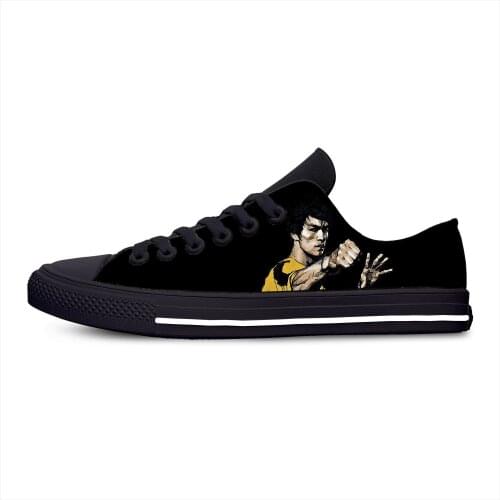 Kung Fu Legend Bruce Lee Dragon Fashion Classic Casual Cloth Shoes Low Top Lightweight Breathable 3D Print Men Women Sneakers