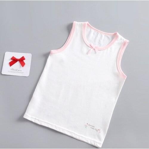Girls Camisole Singlet Underwear Tank Princess Lace Undershirts Cotton Tank Bow Tops For Baby Girl Kids Children Clothing