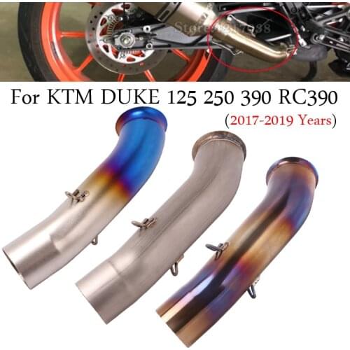 Motorcycle Exhaust Escape Modified Middle Muffled Link Pipe Slip On For KTM For DUKE 125 250 390 RC390 2017 -2019 Years