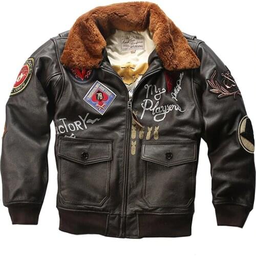 2020 New Men A2 Pilot Jacket Tom Cruise Top Gun Air Force Cow Skin Coats 100% Real Multi-label Thick Cowhide Winter Russia Coats