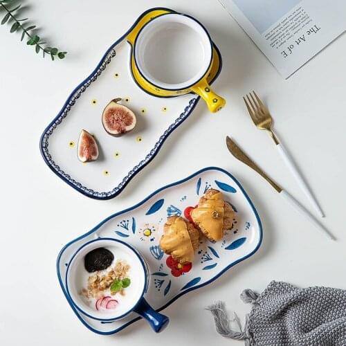 One person breakfast set Japanese Family steak childrens breakfast plate ceramic plate