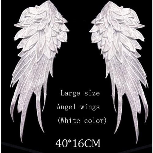 Good quality large size angel wings patch,embroidery patches for clothing