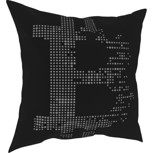 Bitcoin Cryptocurrency Logo Pillowcover Decoration Hodl BTC Cushion Cover Throw Pillow for Car Polyester Double-sided Printing