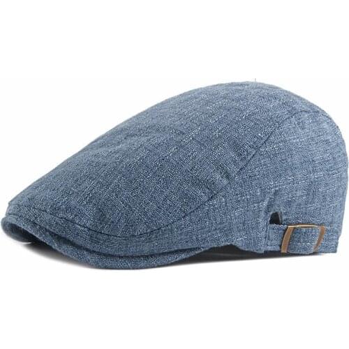 Cotton Solid Color Newsboy Caps Flat Peaked Cap Men and Women Painter Beret Hats 53