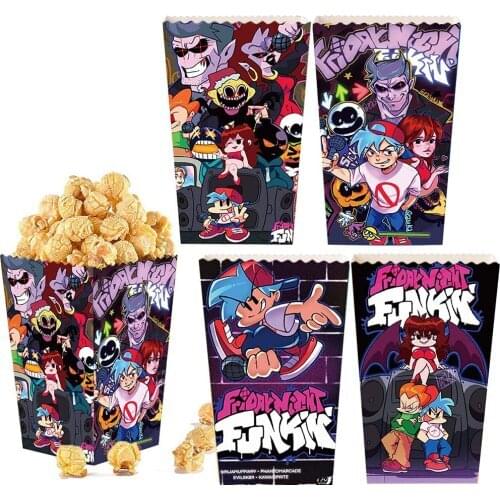 Omilut Friday Night Funkin Poopcorn box Friday Night Funkin Party Birthday Supplies Favors Friday Night Funkin Party Popcorn Box