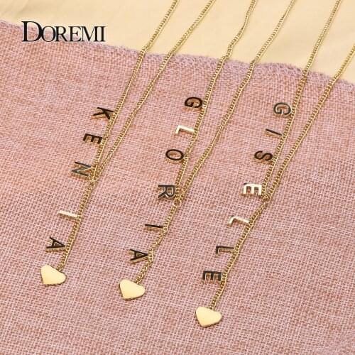 DOREMI A-Z Letters Name necklace Pendant Name Necklace for Women Chain Custom Necklaces Personalized Necklace with Names Initial