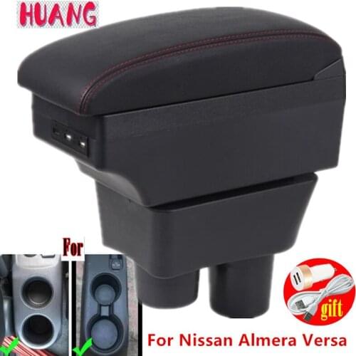 For Nissan Almera Armrest For Nissan Almera Versa Car Armrest Box Storage Box ashtray decoration Refit accessories
