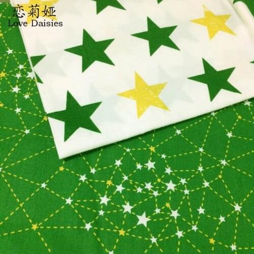 100% cotton nordic wind fresh stars constellation twill cloth DIY for kids bedding clothes homework patchwork fabrics tissue