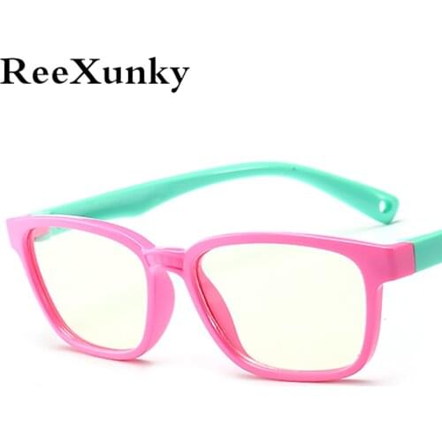 TR90 Spectacles Kids Eyeglasses Blue Light filter Blocking Glasses Anti Eyestrain UV Eyewear for Childs Age 3-12