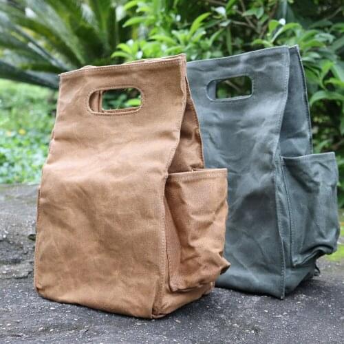 Wax Takeaway Coffee Lunch Bags For Camping Shopping Handbags of Fruits Bread Baking Vegetable Drinkstuff Clutch takeout bag tote