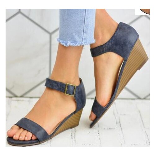 High-Heeled Womens Sandals 2021 Summer Wild High-Heeled Shoes With A Word Buckle Small Size Roman Sandals 35-43