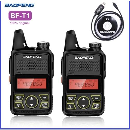2PCS BAOFENG BF-T1 Mini UHF Walkie Talkie Kids Two Way Radio BF T1 Portable Ham Radio Station Amateur USB Charger Xmas Gifts
