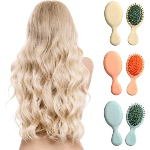 1 Pcs Candy Color Mini Hair Comb Cute Round Pocket Travel Beauty Barber Massage Comb Girl Hair Brush Salon Styling Tools 13.6cm