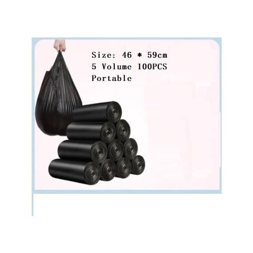100pcs Garbage bag household portable black thick vest dormitory with student plastic large small size