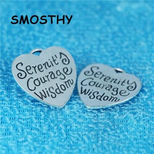 20pcs high alloy 25mm Serenity courage wisdom charm DIY confident heart jewelry handmaking accessory SMC399