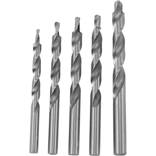 5Pcs Woodworking Drill Bit Replacement HSS Twist Step Drill Bit Tool for Manual-Pocket Hole System 4-8/5-9/5-10/6-10/8-12mm