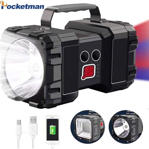 500W USB Rechargeable LED Work Light XHP70 Double Head Waterproof Flashlight Inspection Spotlight 10000MAh Built-in Battery
