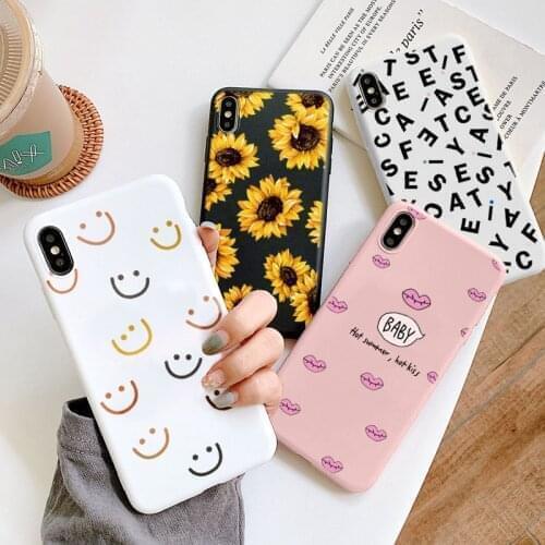 Flower Letter Smile Red Lips Case For Honor 20 10 9X 9C Huawei Y9 Prime Y7 Y6 P Smart 2019 2021 P20 P30 Pro P40 Lite E Y8P Cover
