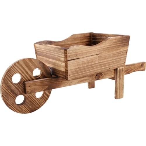 Wooden Cart Flowerpot Fleshy Ornamental Creative Garden Shop Household Bedroom Plants Flowers Wheelbarrow Planter Pot Decor