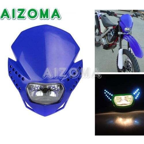 12V/35W Dual Sport Motorcycle LED Headlight Fairing Enduro MX Universal Headlamp For Yamaha TTR WRF YZF WR 125 200 250 426 450