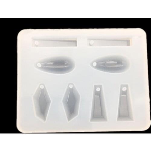 2 pcs Silicone Mold with Hole Jewelry Mould for DIY Crystal Resin Necklace Pendant Earring Making Tools