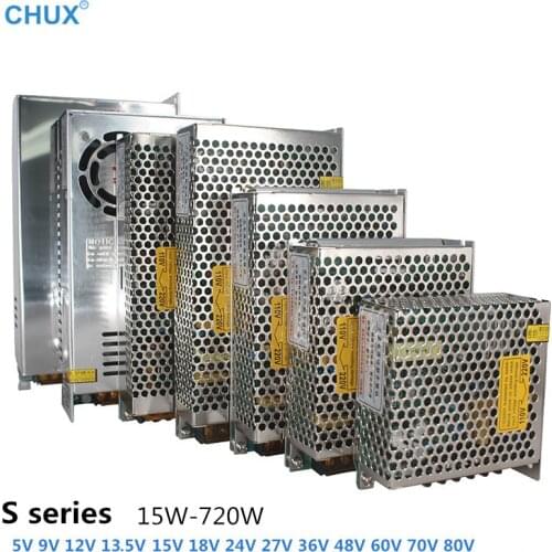 CHUX 5V Switching Power Supply 12V 24V 36V 48V 15V AC to DC Single Output Power Adapt Light Transformer For LED Strip